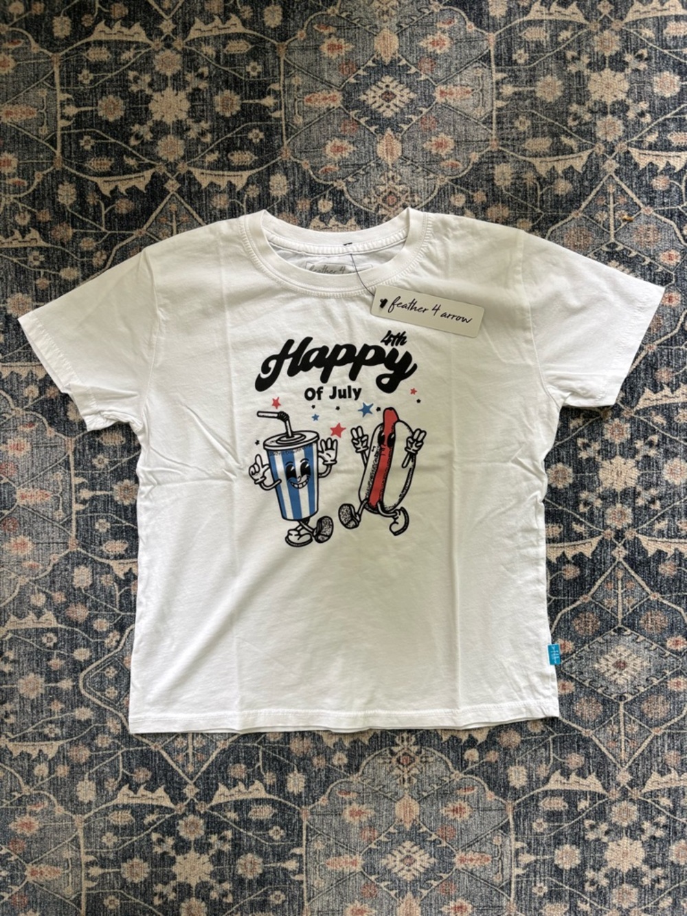 Feather 4 Arrow 4th of July Patriotic Shirt - Size 8 NEW!